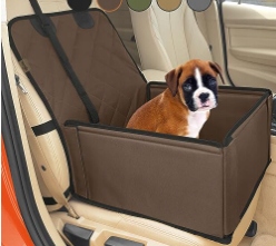 Levně Velmi stabilní autosedačka pro psy, vyztužená autosedačka, hnědá barva