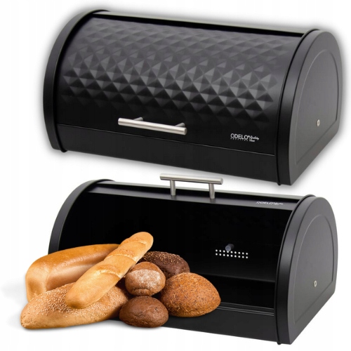 CHLEBAK POJEMNIK NA CHLEB PIECZYWO BULKI STAL CZARNY