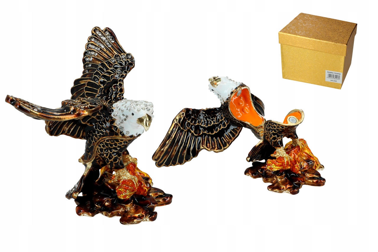 Kovová Kazeta Orel Šperkovnice Na Bižuterii Krabička Ozdobná Figurka Pták