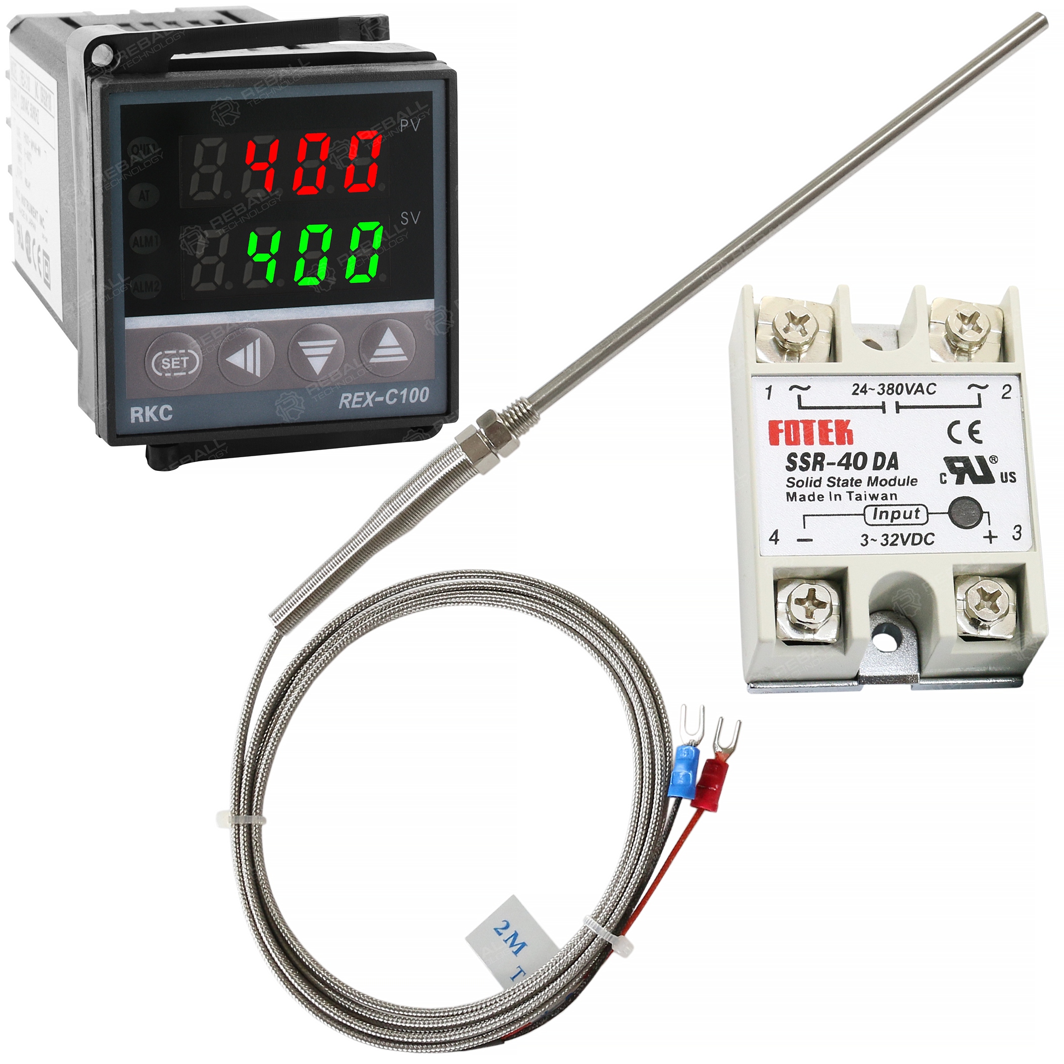 Termostat Regulátor Rex C100 Senzor M8 150 Relé 40A