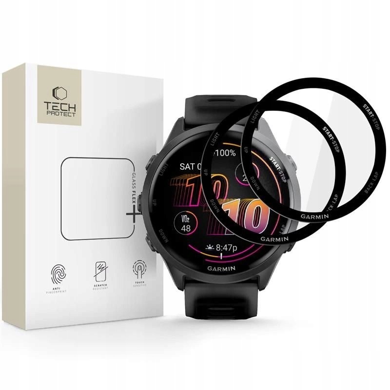 Szkło hybrydowe Tech-Protect Glass Flex+ 2-pack na Garmin Forerunner 47 mm