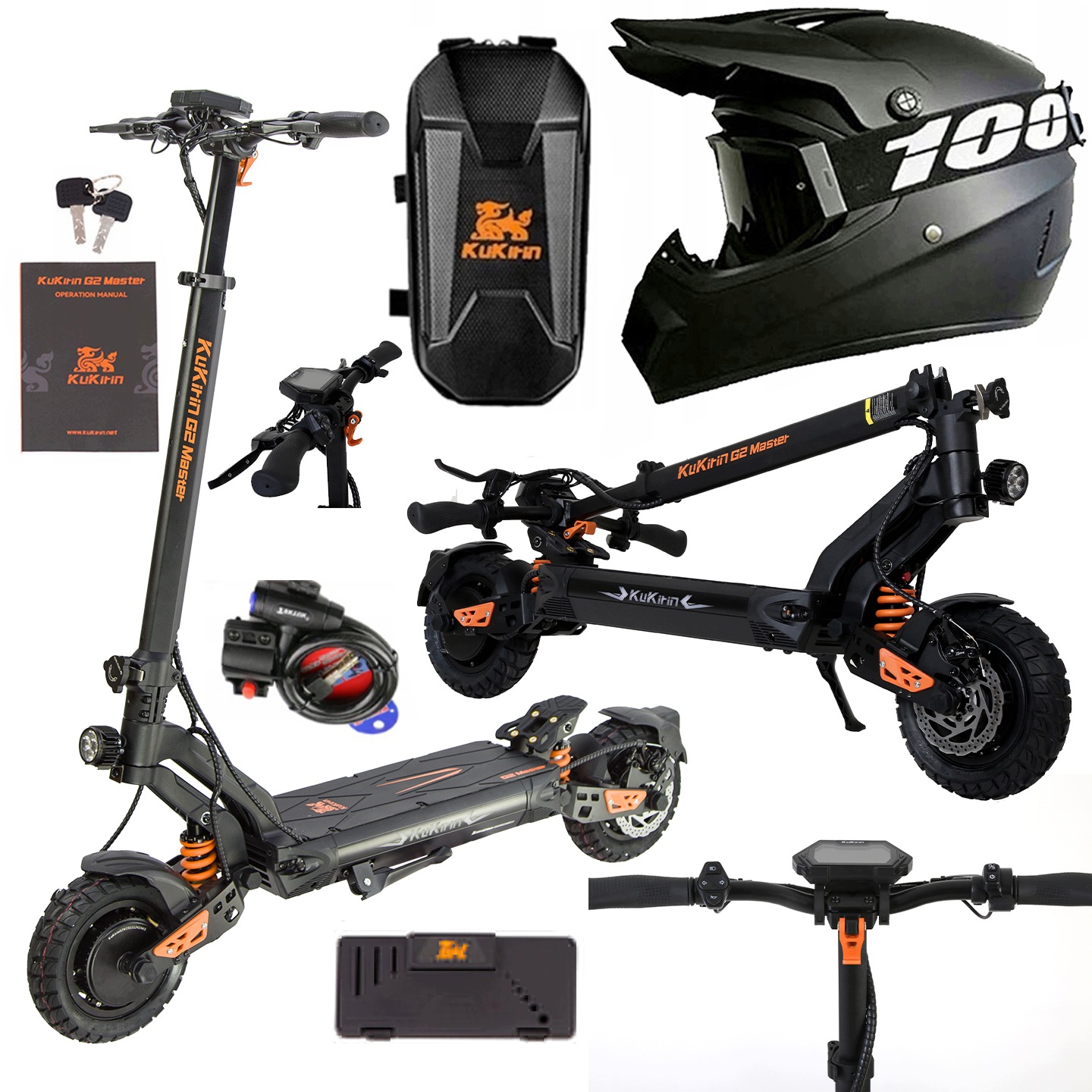 2026 KuKirin G2 Master Składany 2000W 52V 20,8AH 60KM/H 70KM 10" +Prezenty Pl