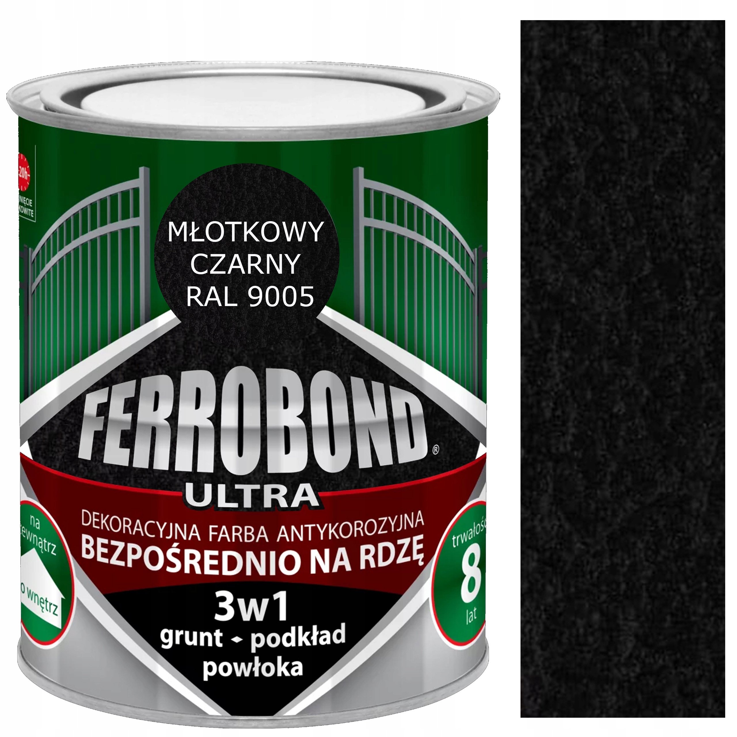 

Farba do Metalu Żeliwa Ferrobond Młotkowy Czarny