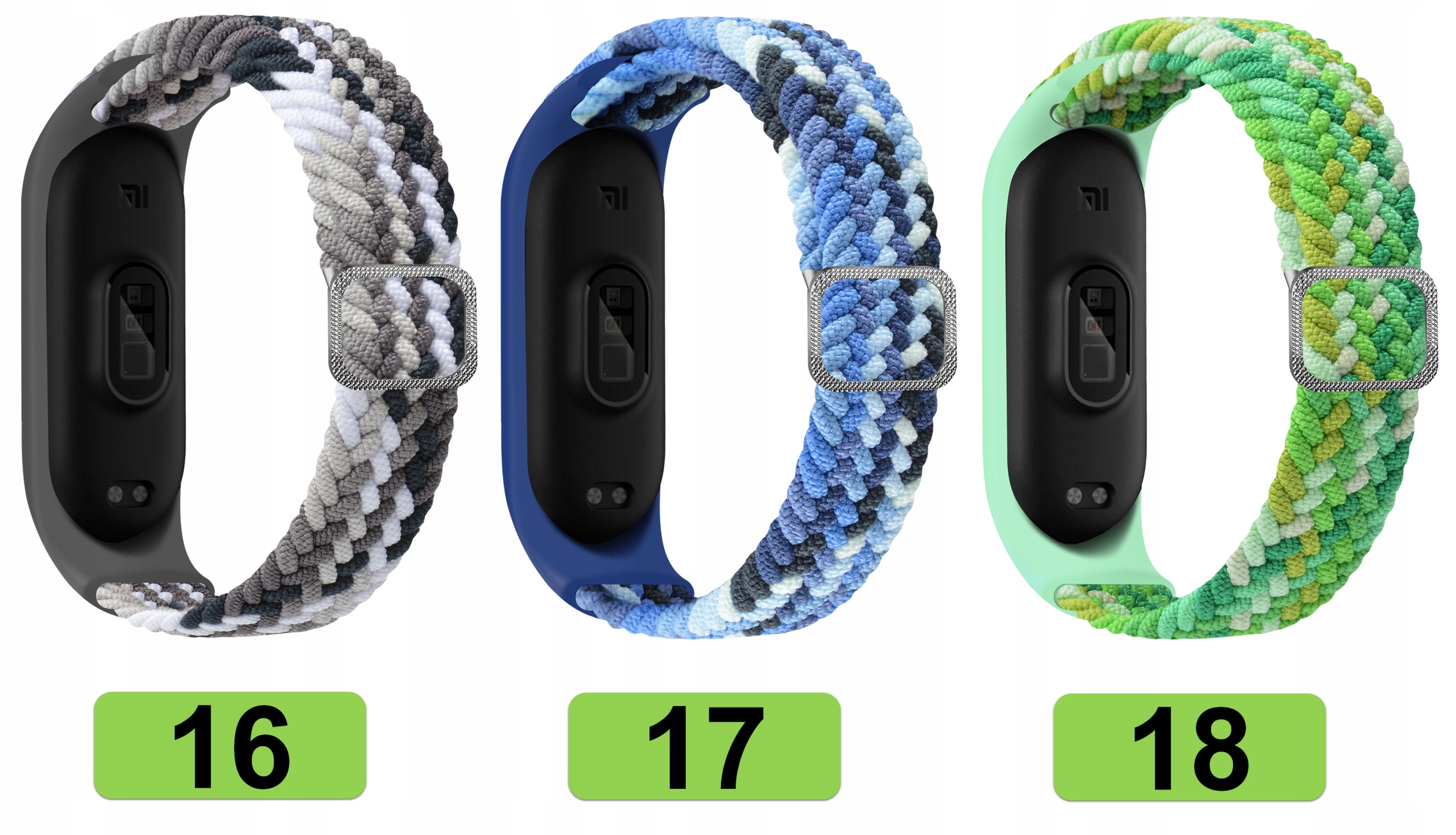 PASEK OPASKA BRANSOLETA do XIAOMI MI BAND 3/4/5/6/7 21 KOLORÓW Materiał guma