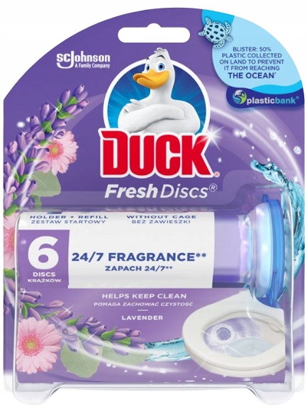 Levně 5X Duck Fresh Discs Lavender, Barvící gelové kroužky na Wc, 36 ml