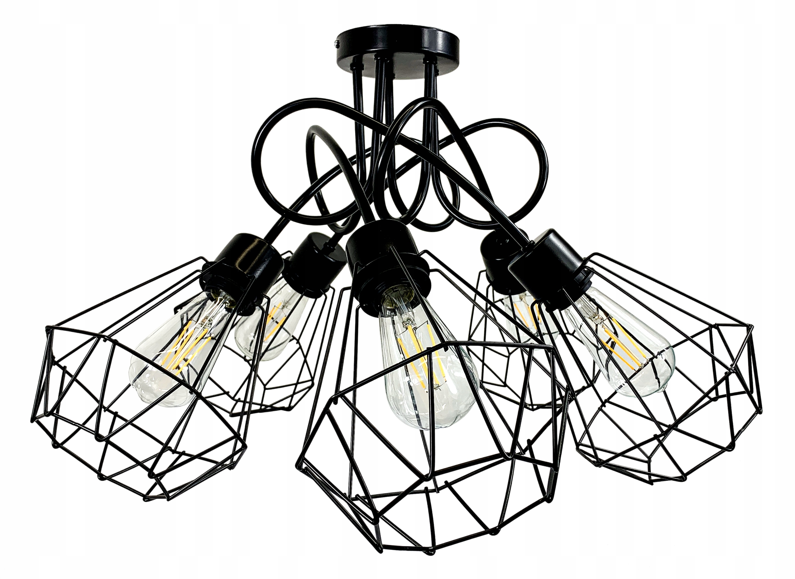 

Lampa Wisząca Sufitowa Loft Led 5X Diament Czarny