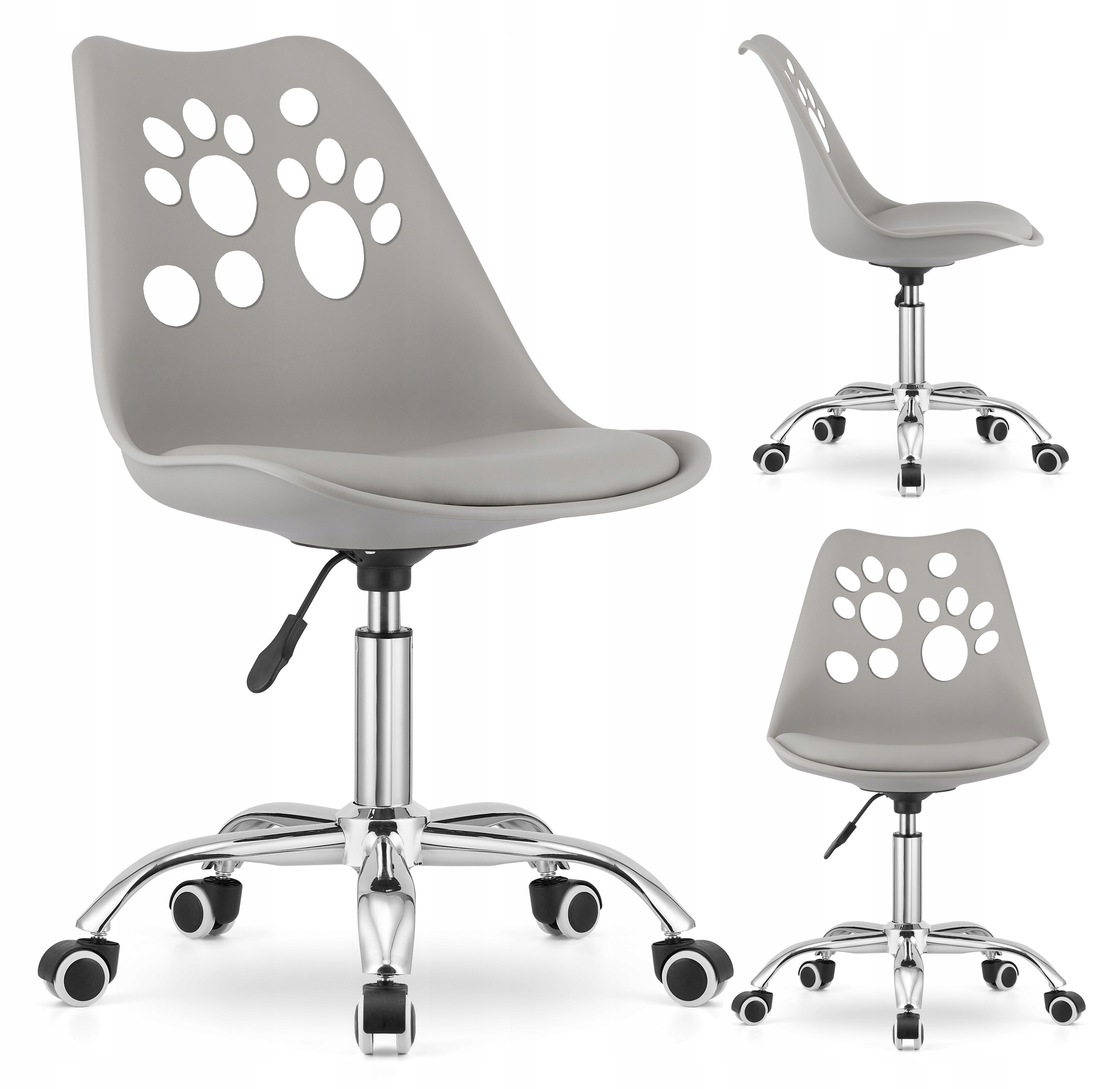 Krzesło Obrotowe do Biurka Biurkowe Szare dla Dziecka Jack MufArt-Zdjęcie-0