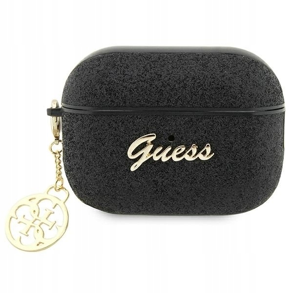 Etui Guess Glitter Flake 4G Charm na AirPods Pro 2 czarne