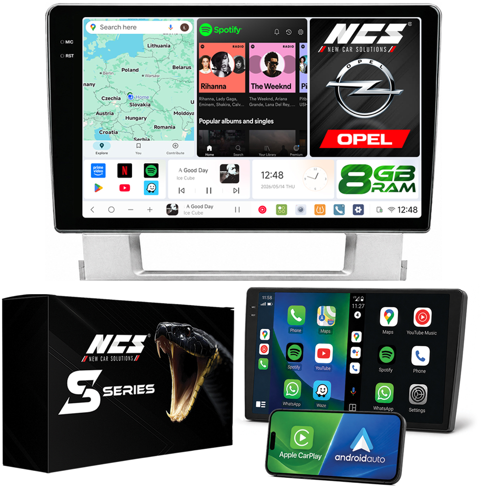 Rádio Navigace Ncs DS9 Opel Astra J 2009-2015 Android 8GB Lte 9″