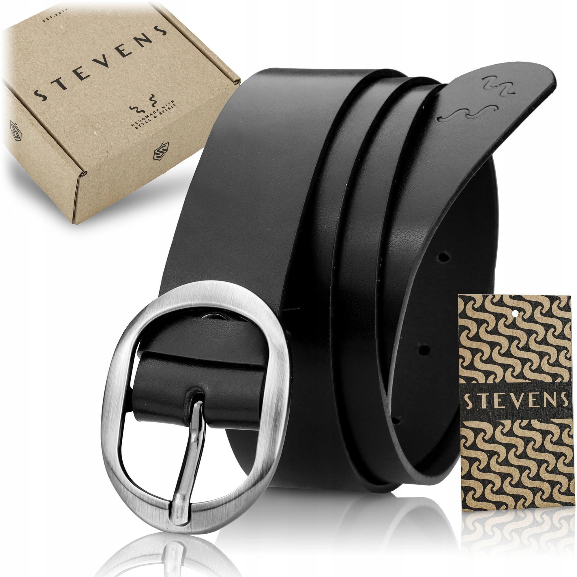 

Pasek Damski Skórzany Stevens Czarny Skóra Modny