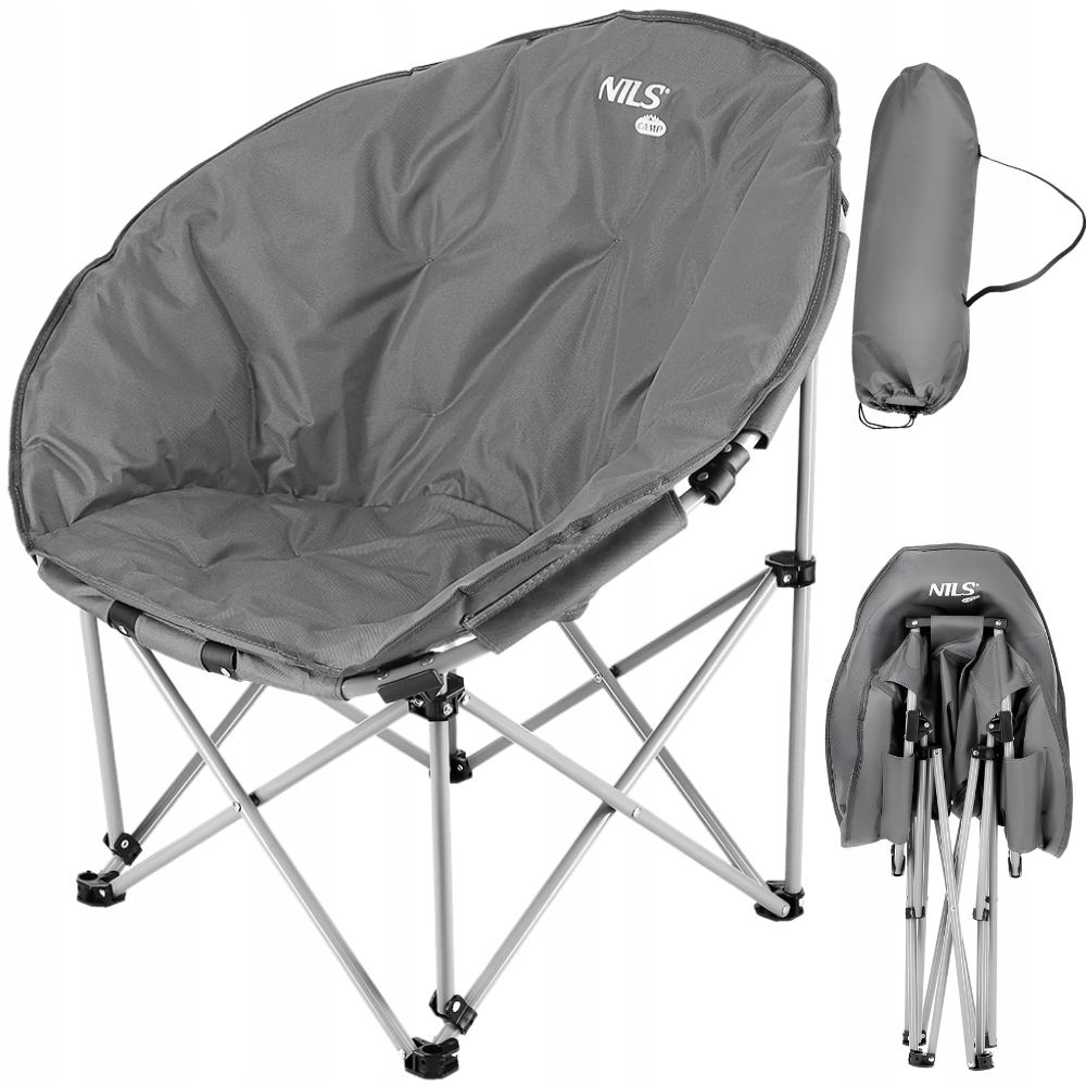 Turistické skládací křeslo Kempingové plážové zahradní šedé Nils