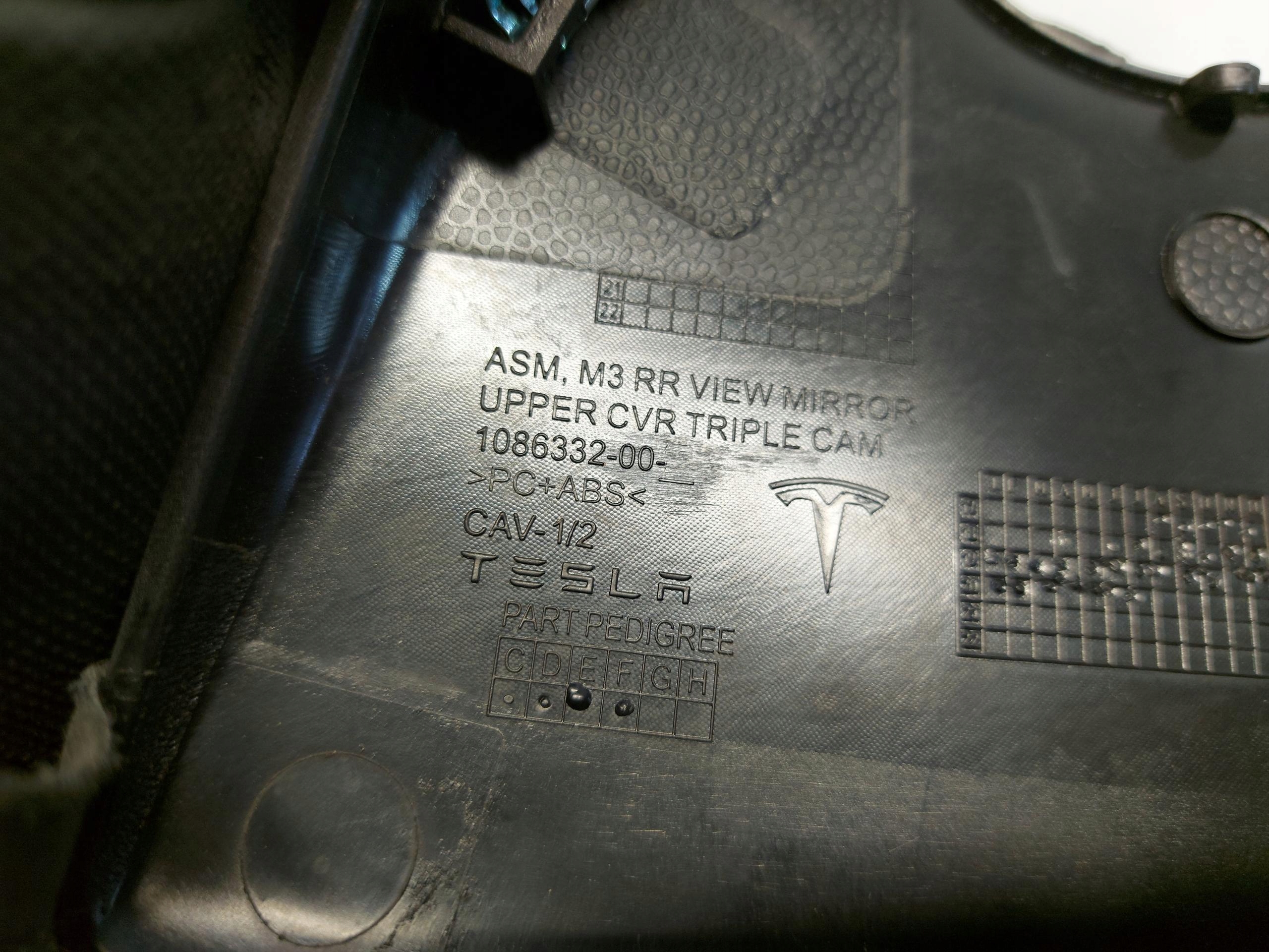 TESLA Model 3 III cover mirrors kamera front 1098383-00-D