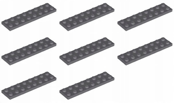 

Lego 3034 Płytka 2x8 szara ciemna Nowa (20g) 8 szt