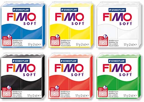 Modelová hmota Fimo Soft Normalblock 57 G Černá Bílá Žlutá Modrá Masa