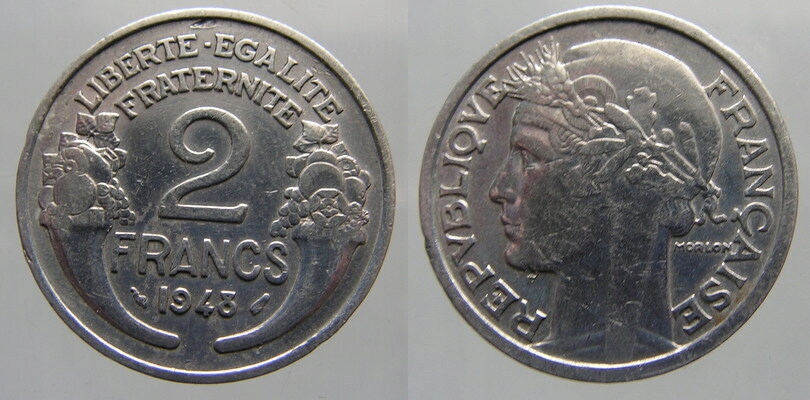 B451. FRANCJA, 2 FRANKI, 1948