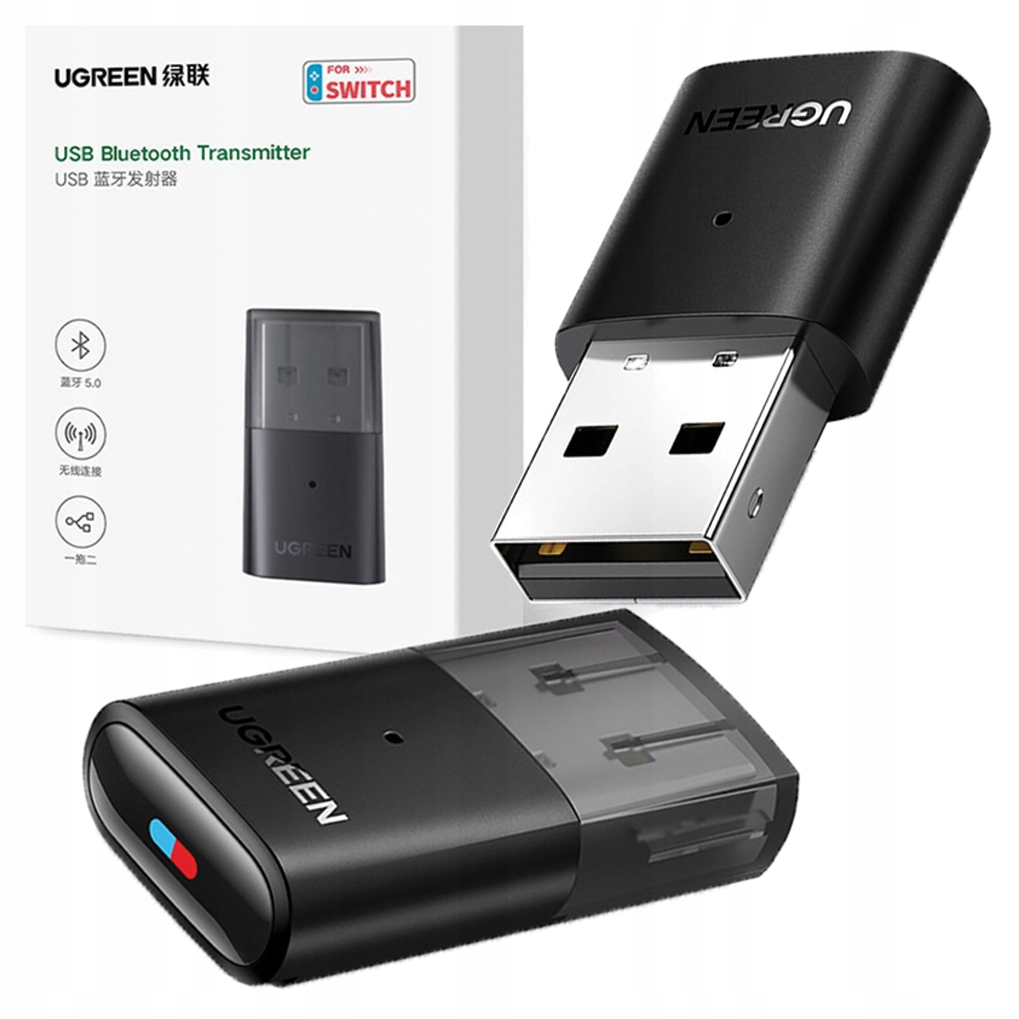 Usb Bluetooth 5.0 adaptér Ugreen pro Playstation Switch CM408 (černý)