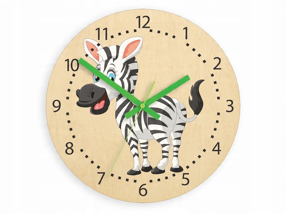

Zegar Ścienny Zebra Pokój Dziecięcy Cichy