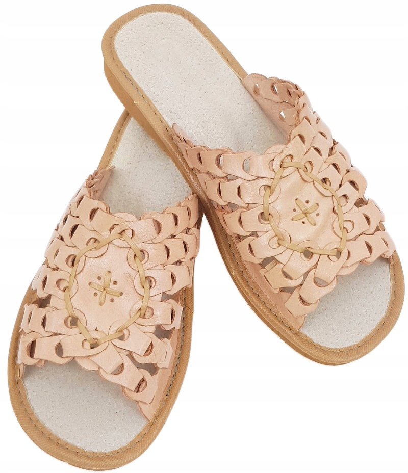 Kapcie Pantofle 100% Skóra Odkryte Góralskie *38* Rozmiar 38