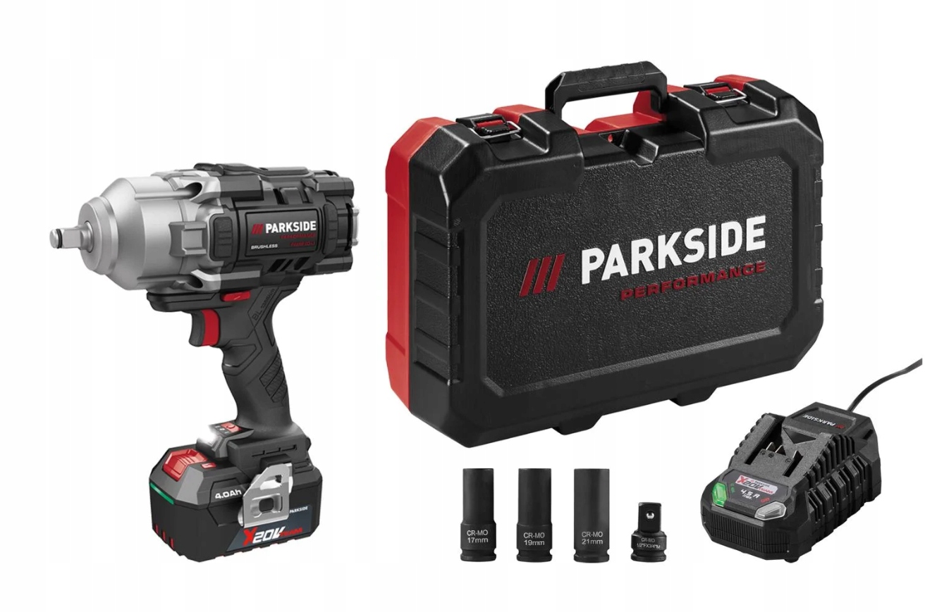 Parkside aku klucz udarowy 1356Nm z aku 4Ah i ładowarką Passp 20 Li-C4