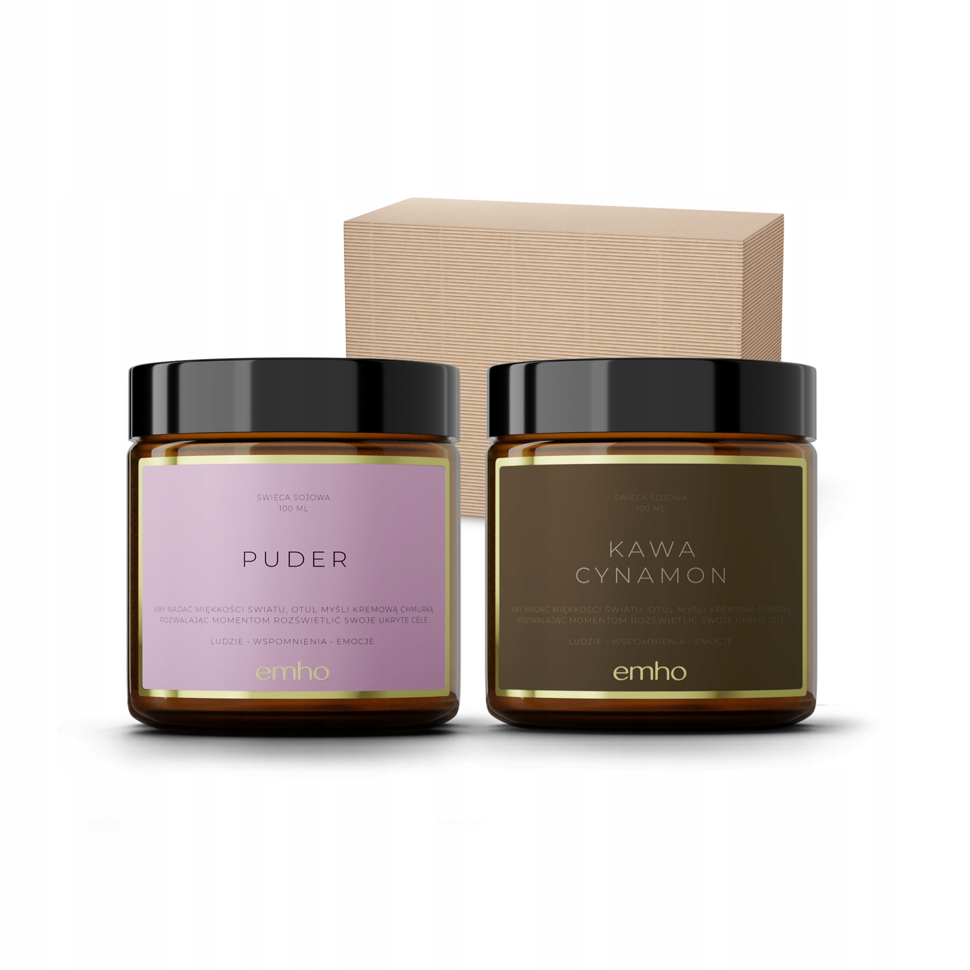 

Zestaw 2 Świece Sojowe Puder Kawa Cynamon