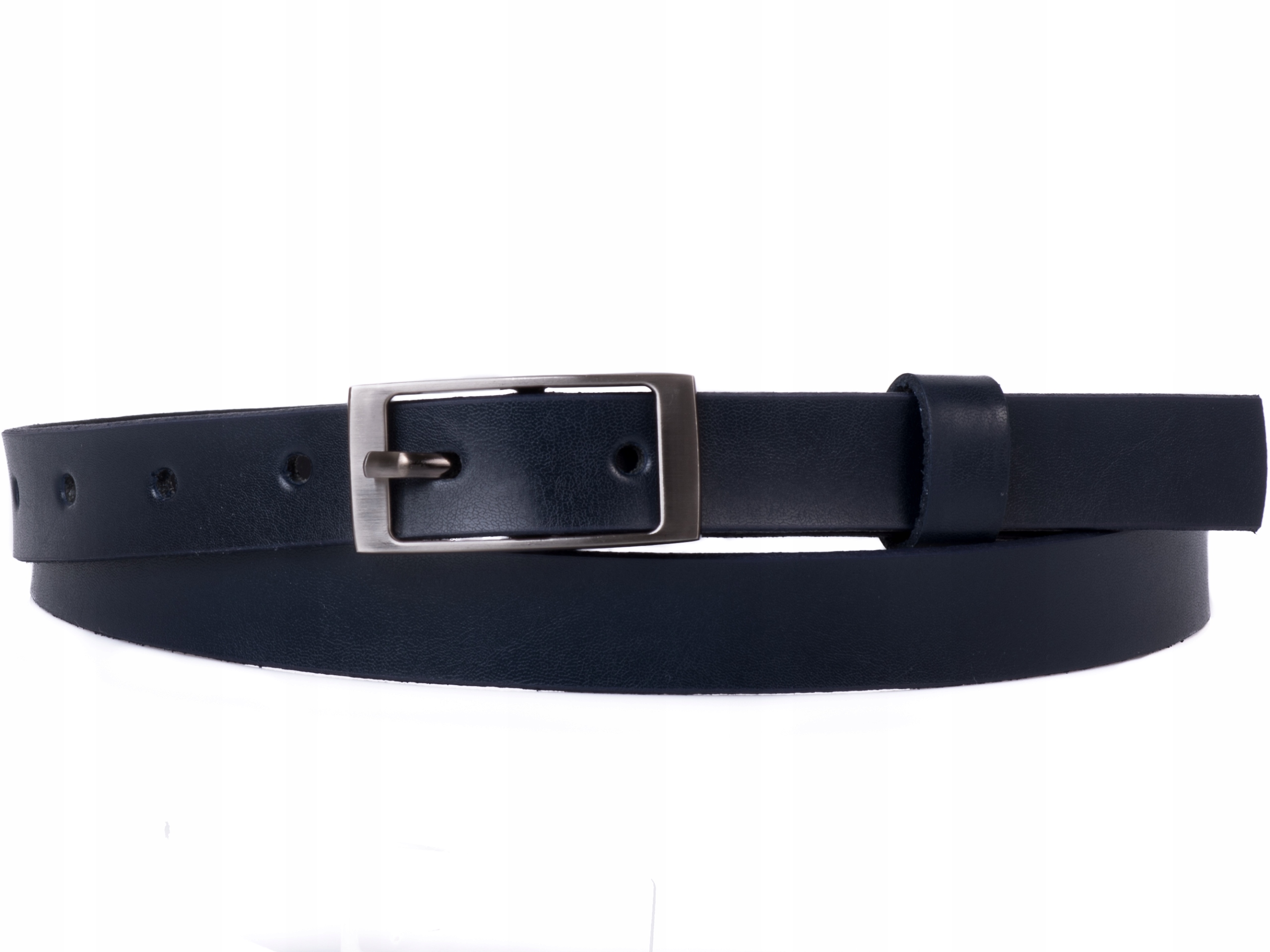 

Damski Skórzany pasek 2cm Granatowy |90obw