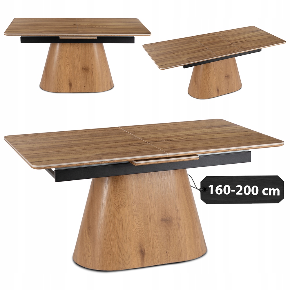 Dubový rozkládací keramický stůl Umělý Kámen Na Bázi Křemene pro obývací pokoj Lizbona 160/200