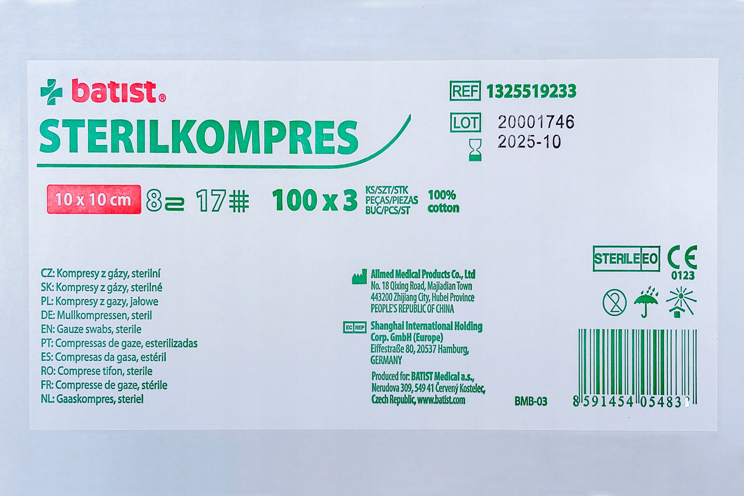 

Kompresy gazowe jałowe 10x10cm a 3 szt x100=300szt