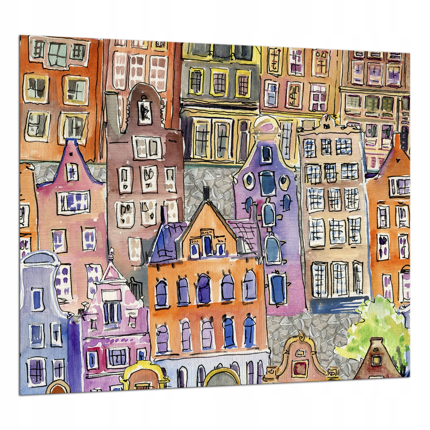 Skleněná Deska Ochranná Páska 65x60 Město Tvrzené sklo 7v1