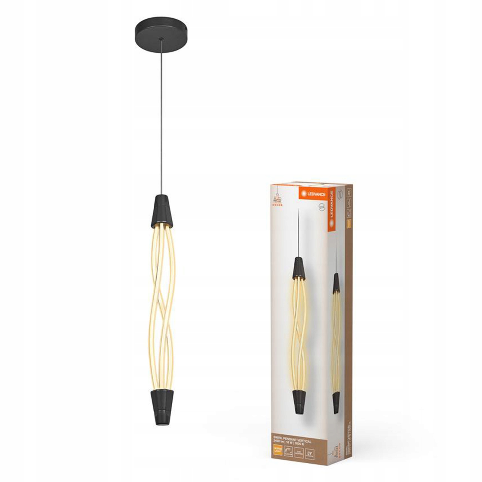 Dekoratívna stropná lampa Led 18W 1800lm 3000K Záves Šedá Dekorácia