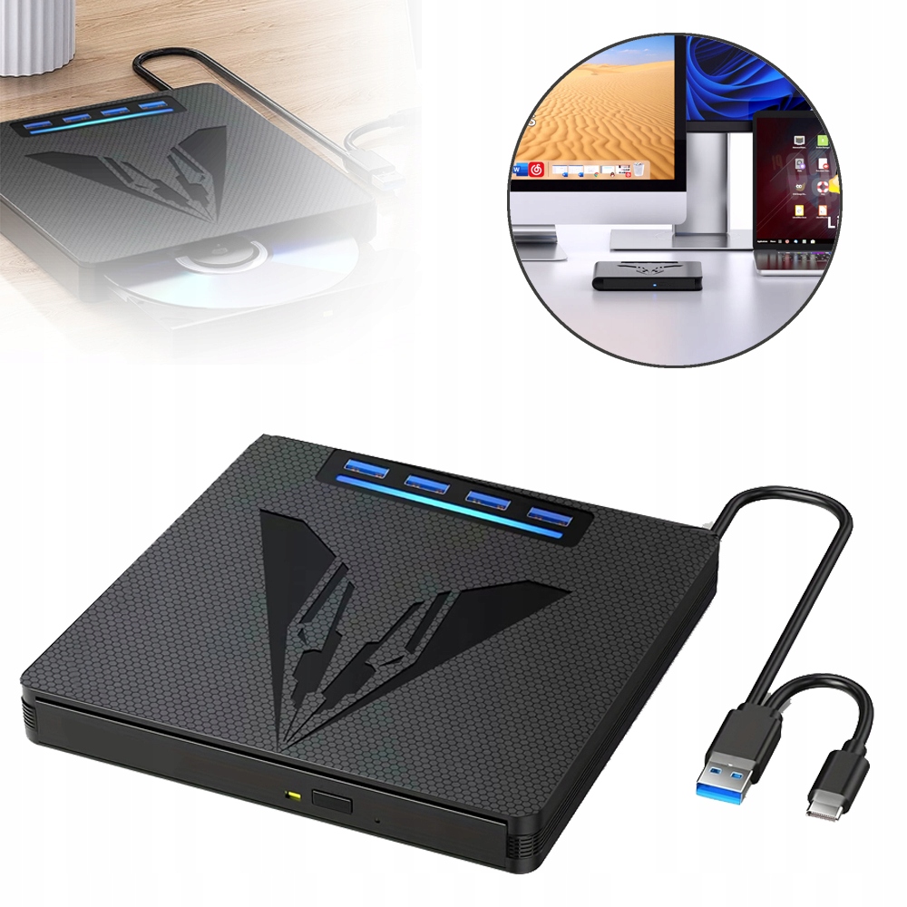 Zewnętrzny Napęd DVD/CD Przenośna Nagrywarka CD/DVD Do Laptopa Komputer