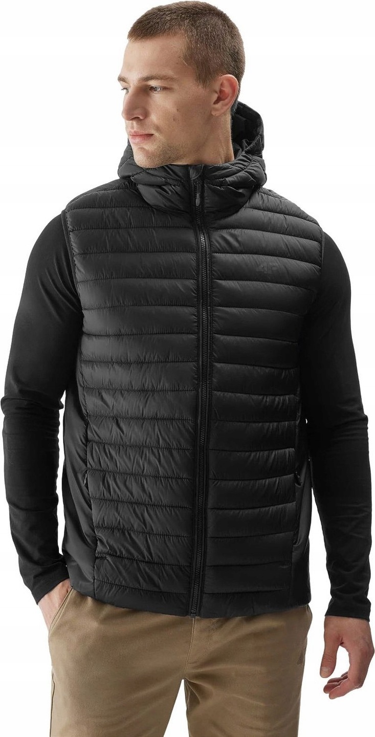 4F Bunda Bez Rukávů s kapucí, s kapucí