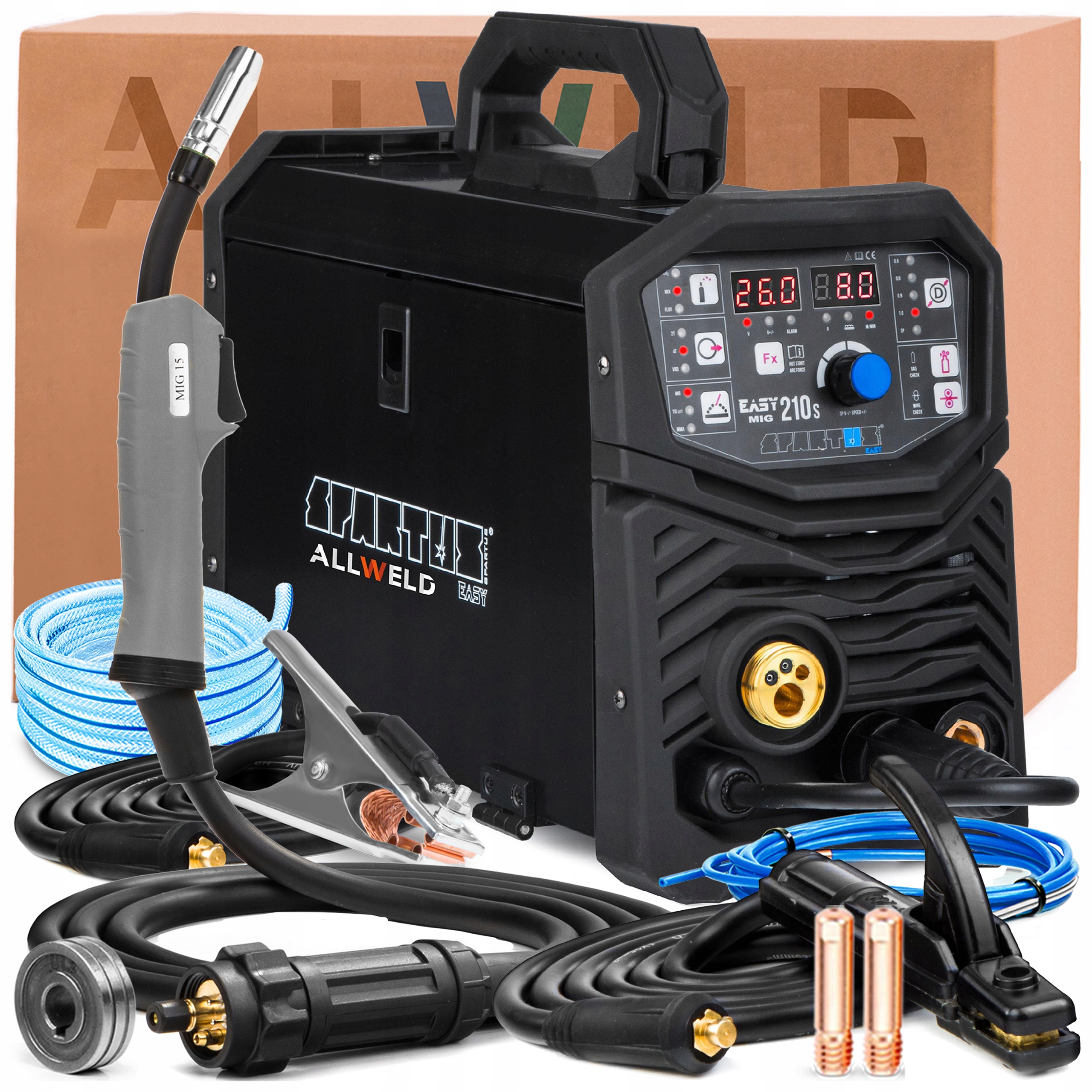 Spawarka 3W1 Spartus Easy Mig 210S 230V 200A Synergia Mma Tig Lift Flux
