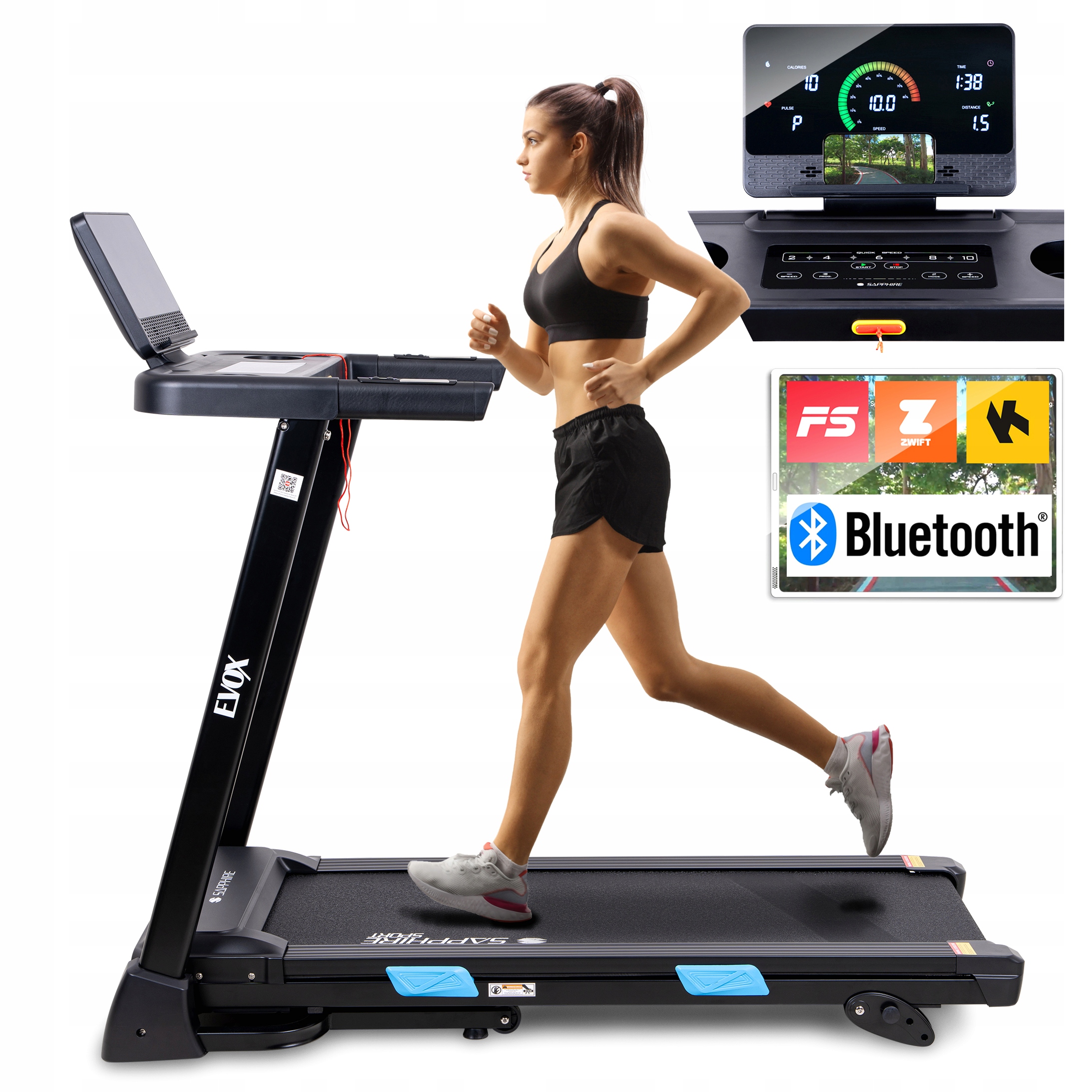 Bieżnia elektryczna składana fitness do domu Cicha moc Regulacja aplikacje