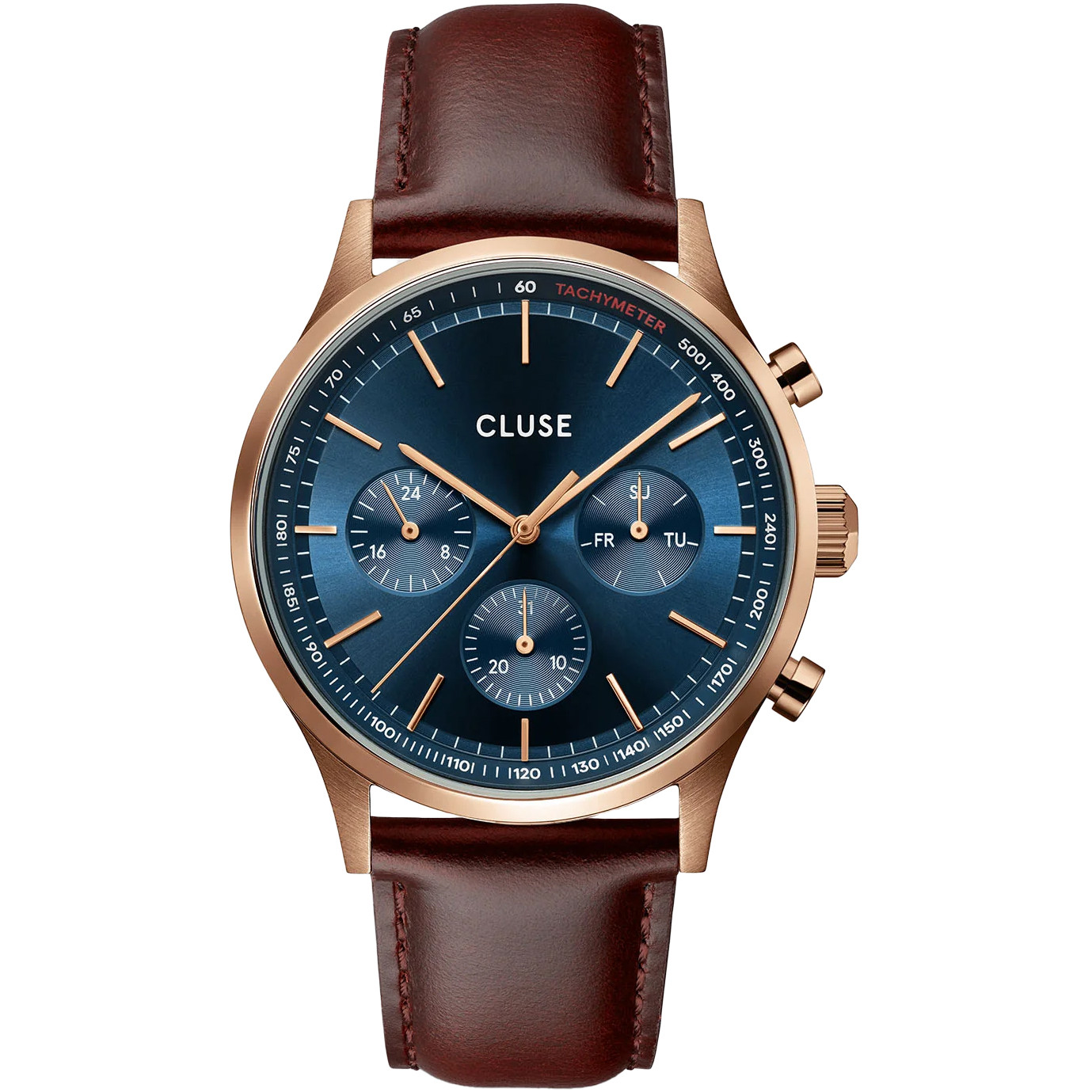 Pánské Hodinky Cluse CW21009 s hnědým řemínkem