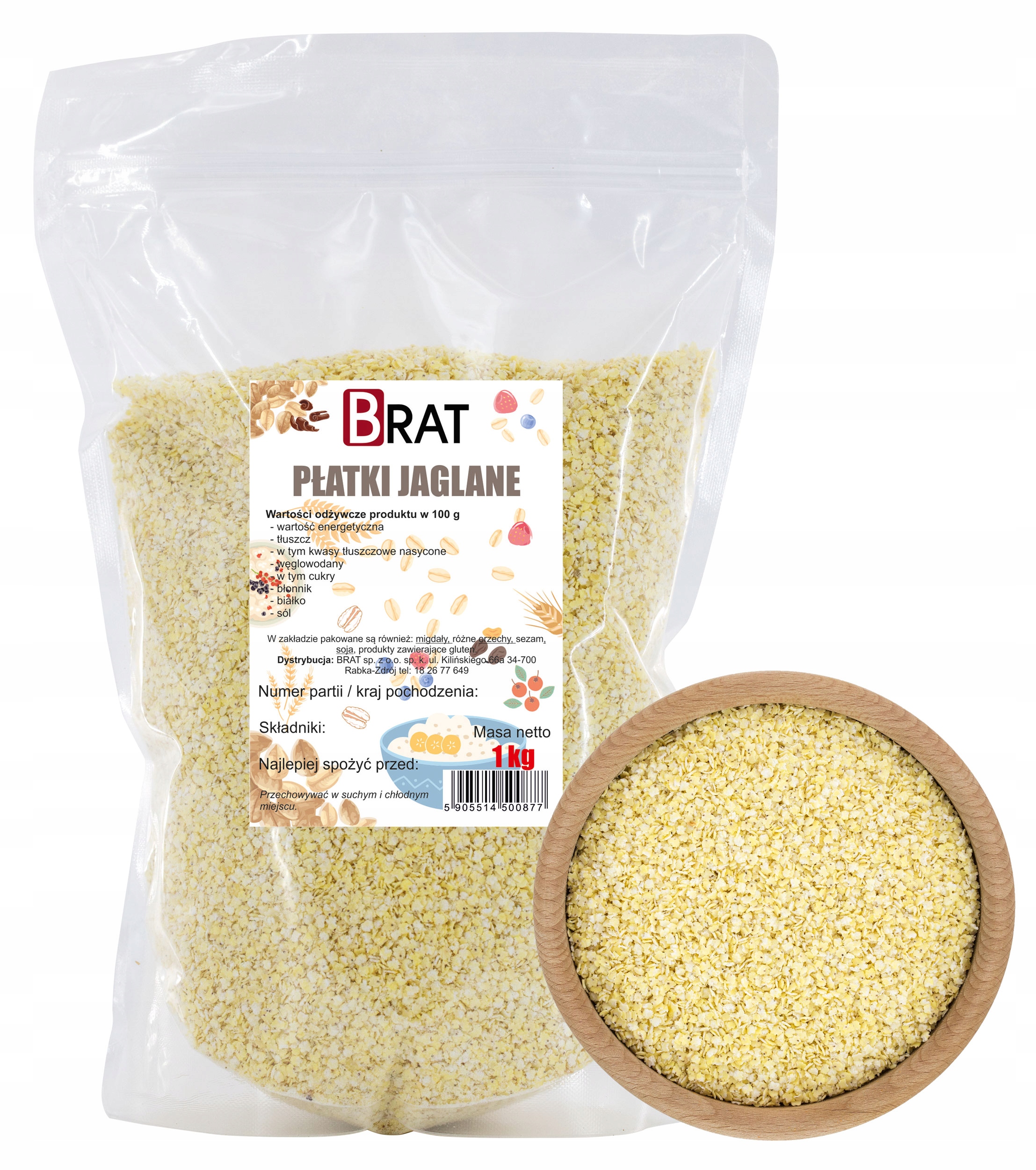 Levně 5X Brat Jáhlové vločky 1kg