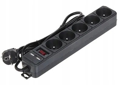 Listwa Zasilająca AK-SP-05U (5 Gniazd 2 Usb) Akyga