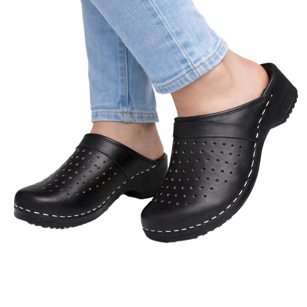 Drewniaki chodaki klapki ze skóry naturalnej! (męskie) CZ.dziurki 46