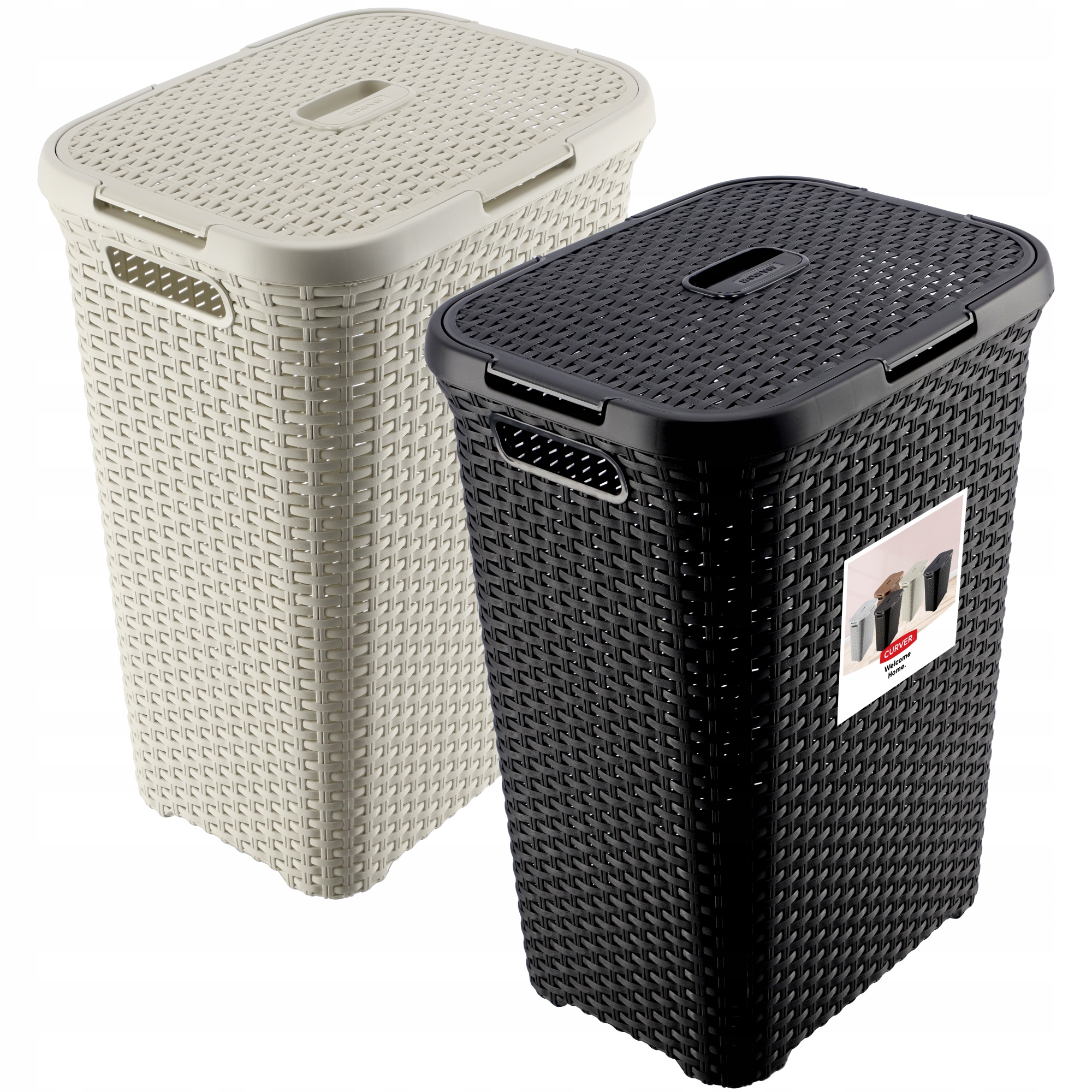 

Curver Kosz Pojemnik Z Pokrywą Na Pranie 2x60L