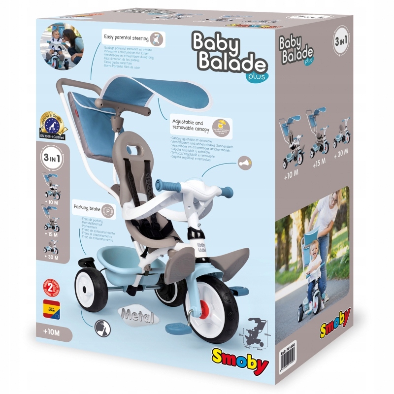 Трехколесный велосипед Smoby Baby Balade plus Blue EAN (GTIN) 3032167414007