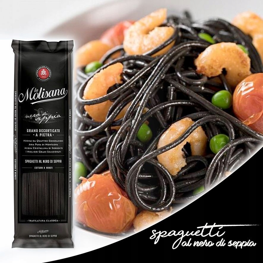 La Molisana Spaghetti Nero di Seppia czarny 500g EAN (GTIN) 8004690341605