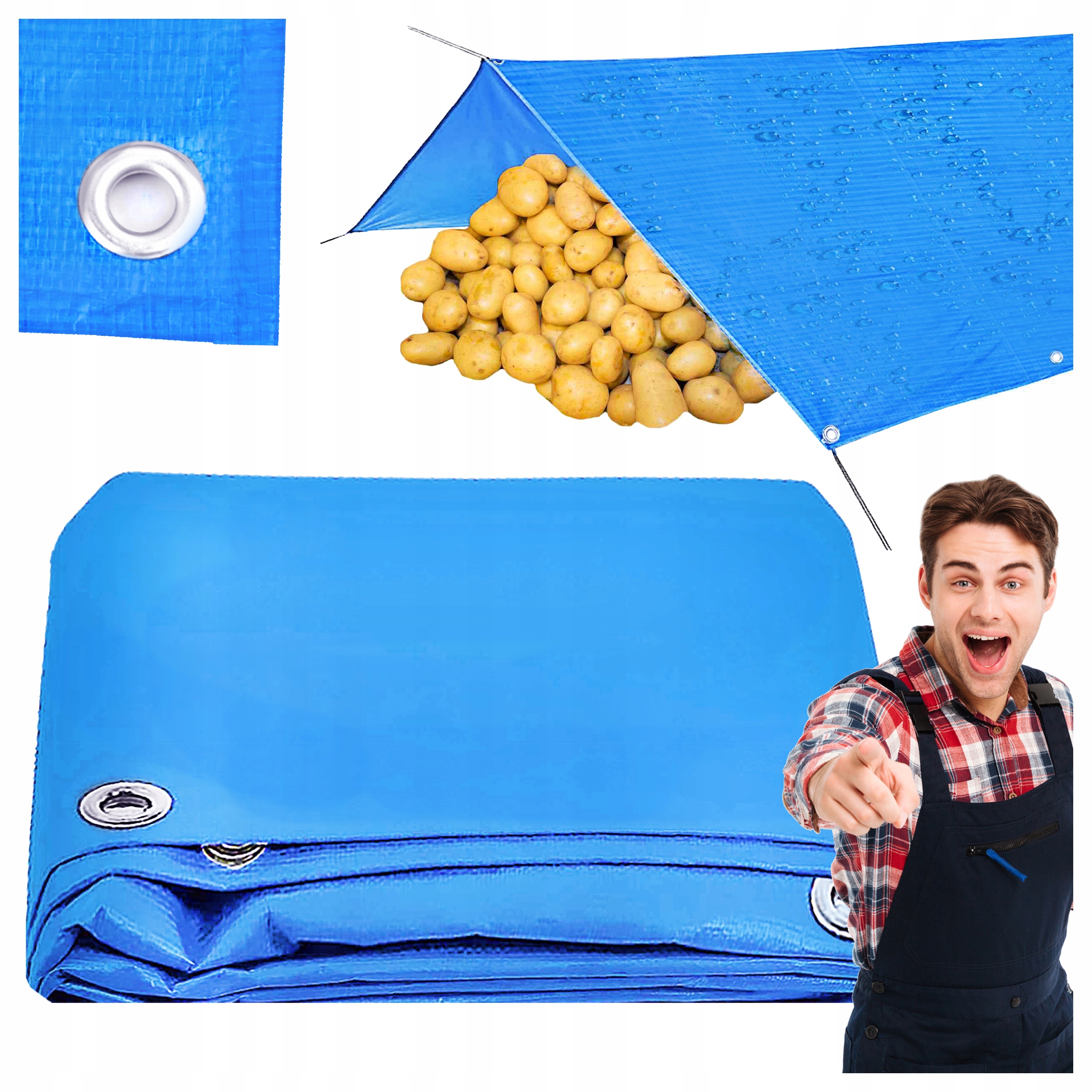 PLANDEKA NA SAMOCHÓD DO PRZYCZEPKI NA TARAS GRUBA WODOODPORNA 4x6 Mocna