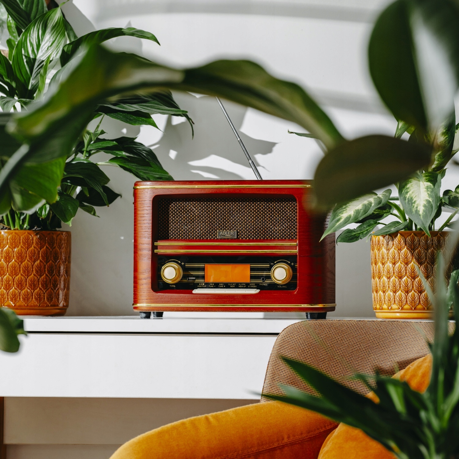 Retro Radio AD 1187 z Bluetooth FM MP3 USB AUX Budzik