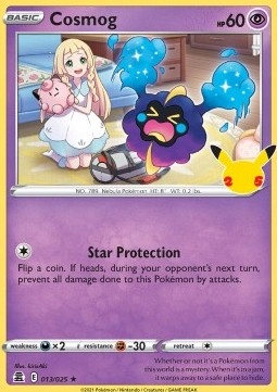 HOLO Pokemon TCG Psychic - Cosmog CEL 013