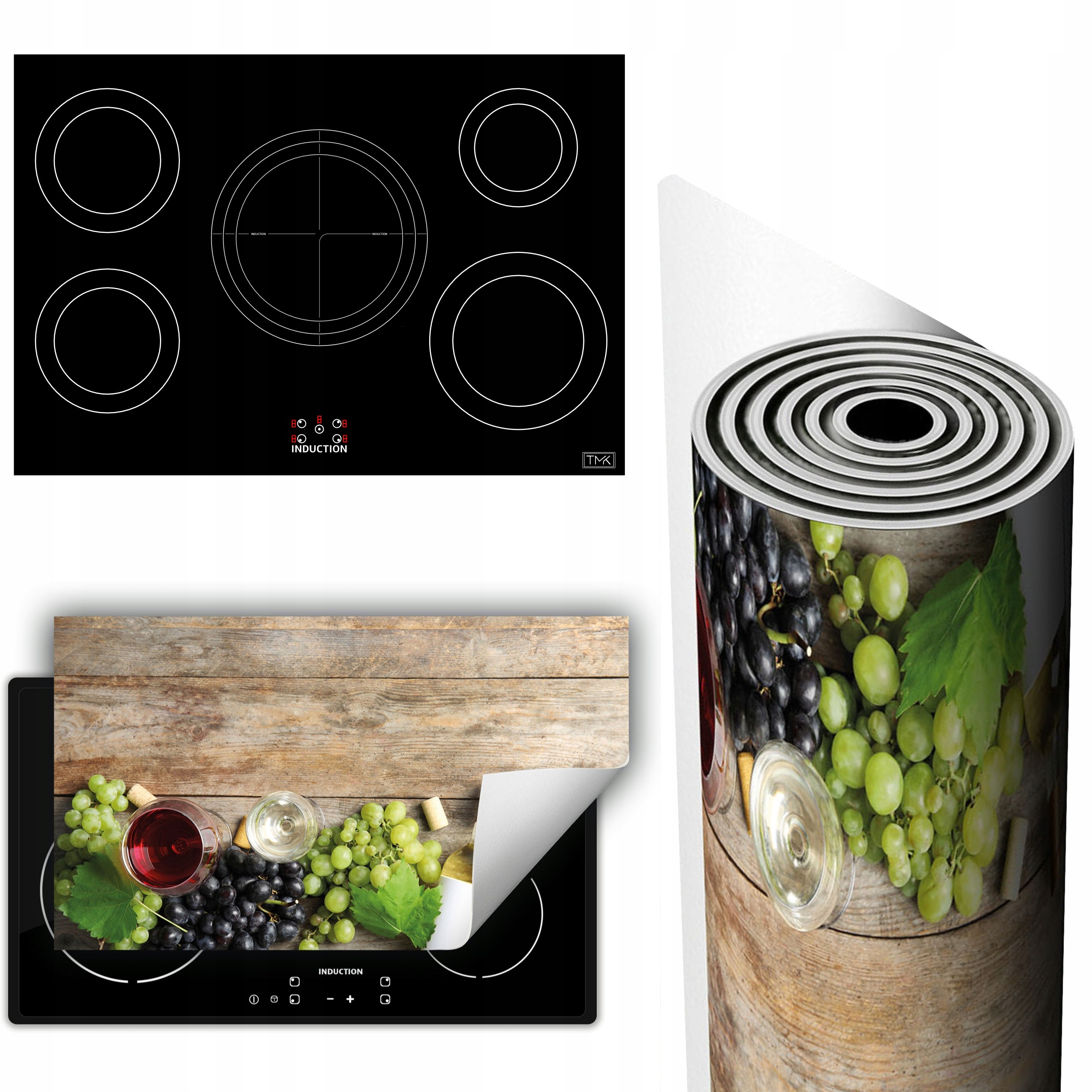 Vinylová Podložka Ochrana Sporáku Desky 90x52 dřevo víno