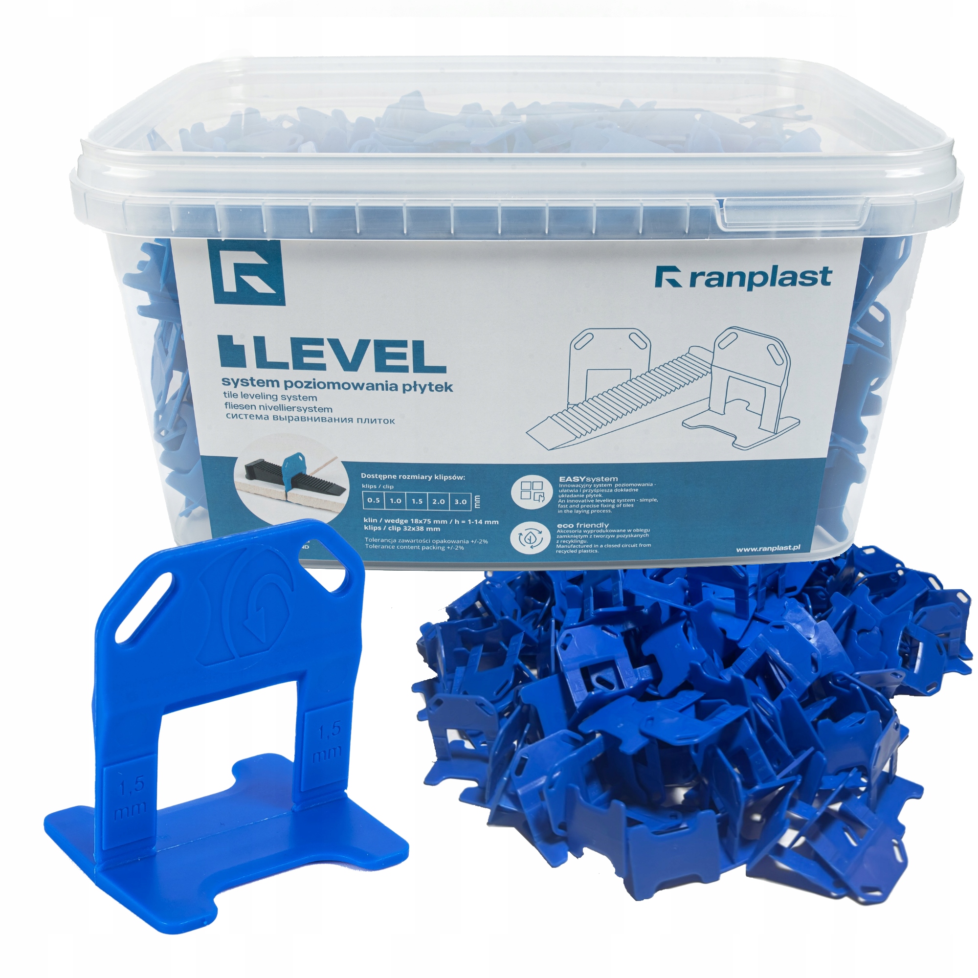 Systém vyrovnávání dlaždic Klipsy glazurovací Klips 700kusů 1.5 mm Ranplast