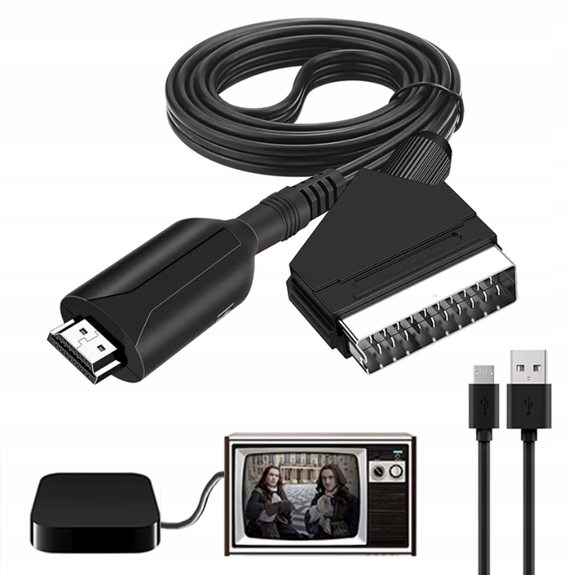 Konwerter EURO SCART do HDMI HD 1080P magnetowid DVD Video PS3 Xbox