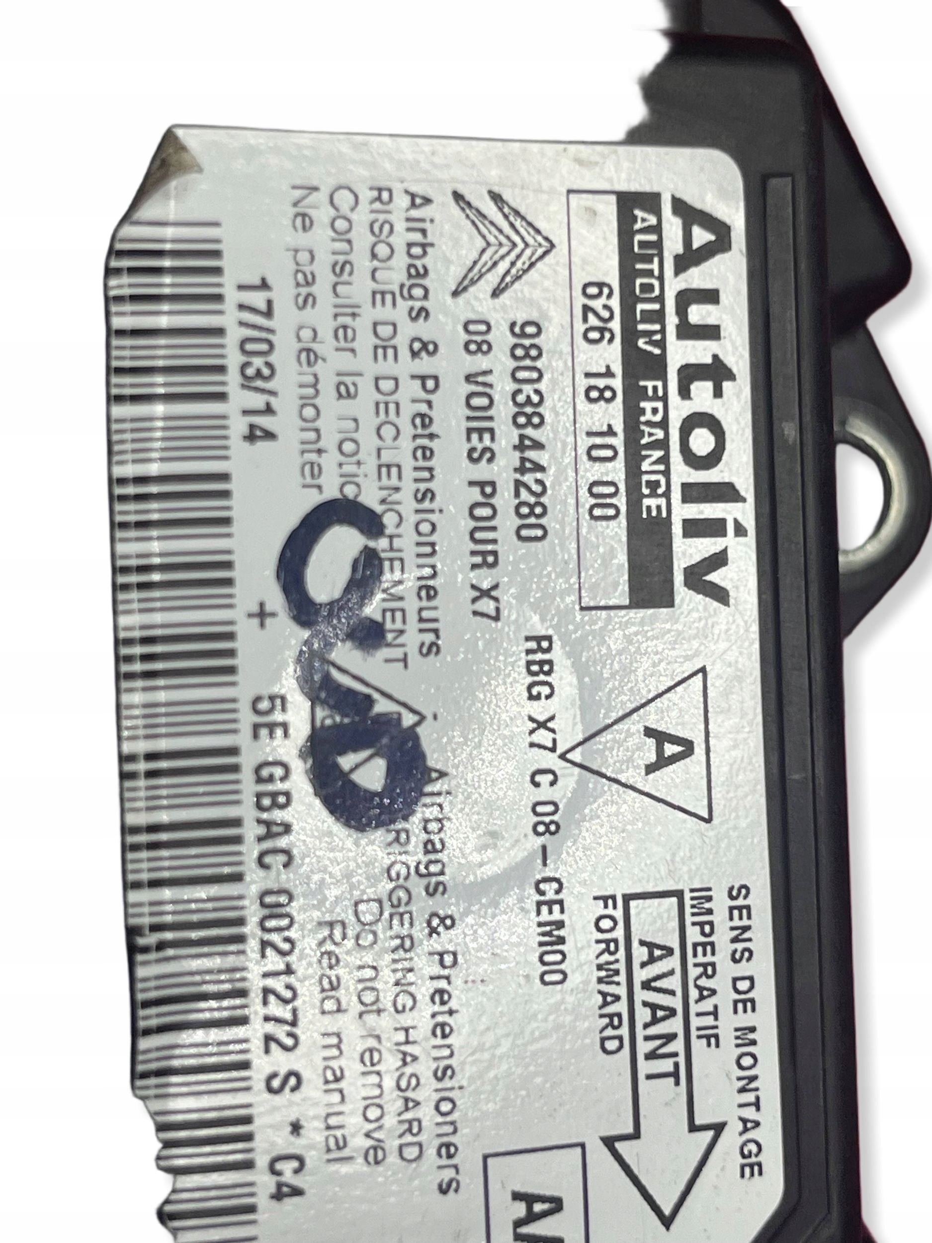 Module Airbag Citroen DS3 facelift 2016 620504800 !J