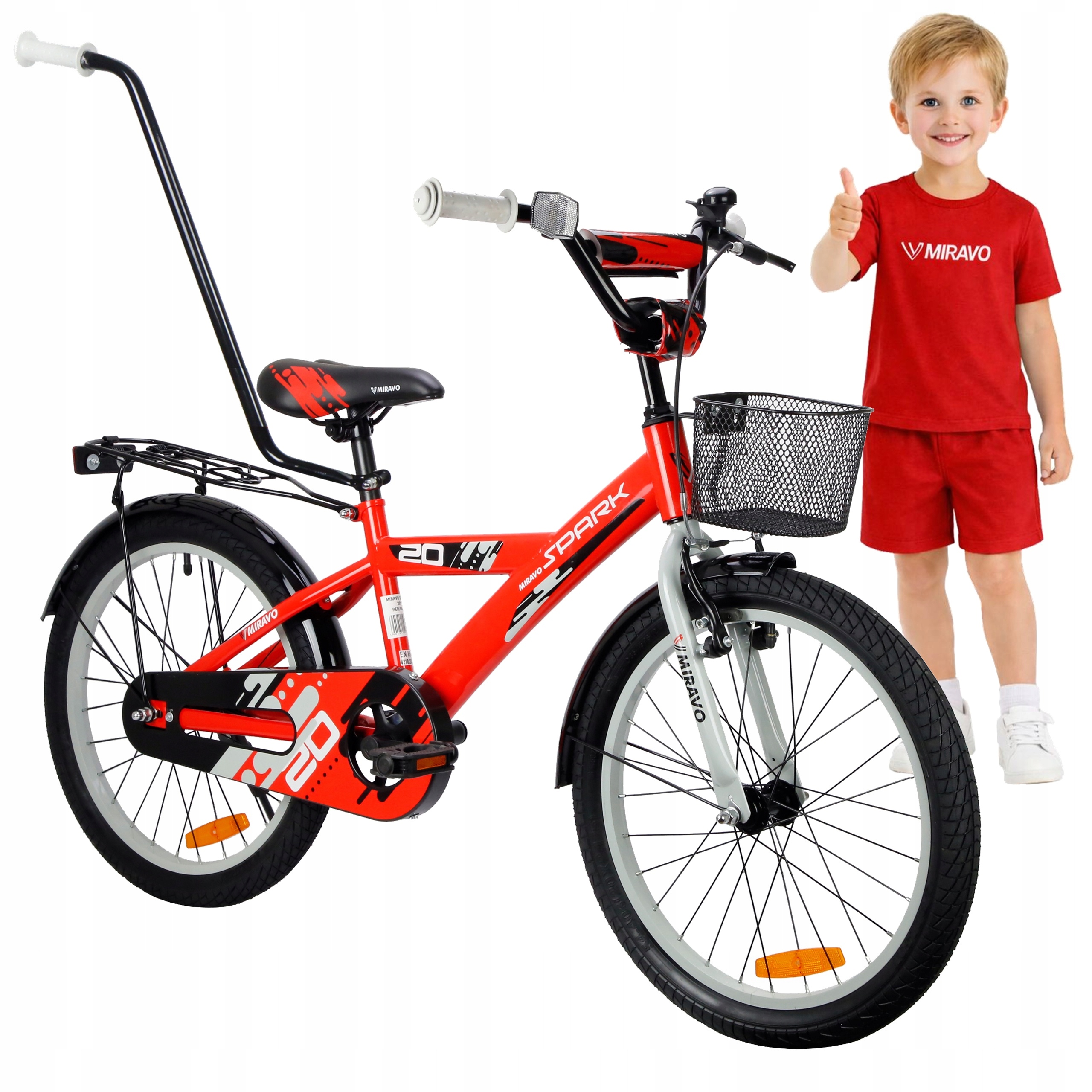 Rowerek Dziecięcy 20 Cali Miravo Rower Dla Chłopca Koszyk I Stopka