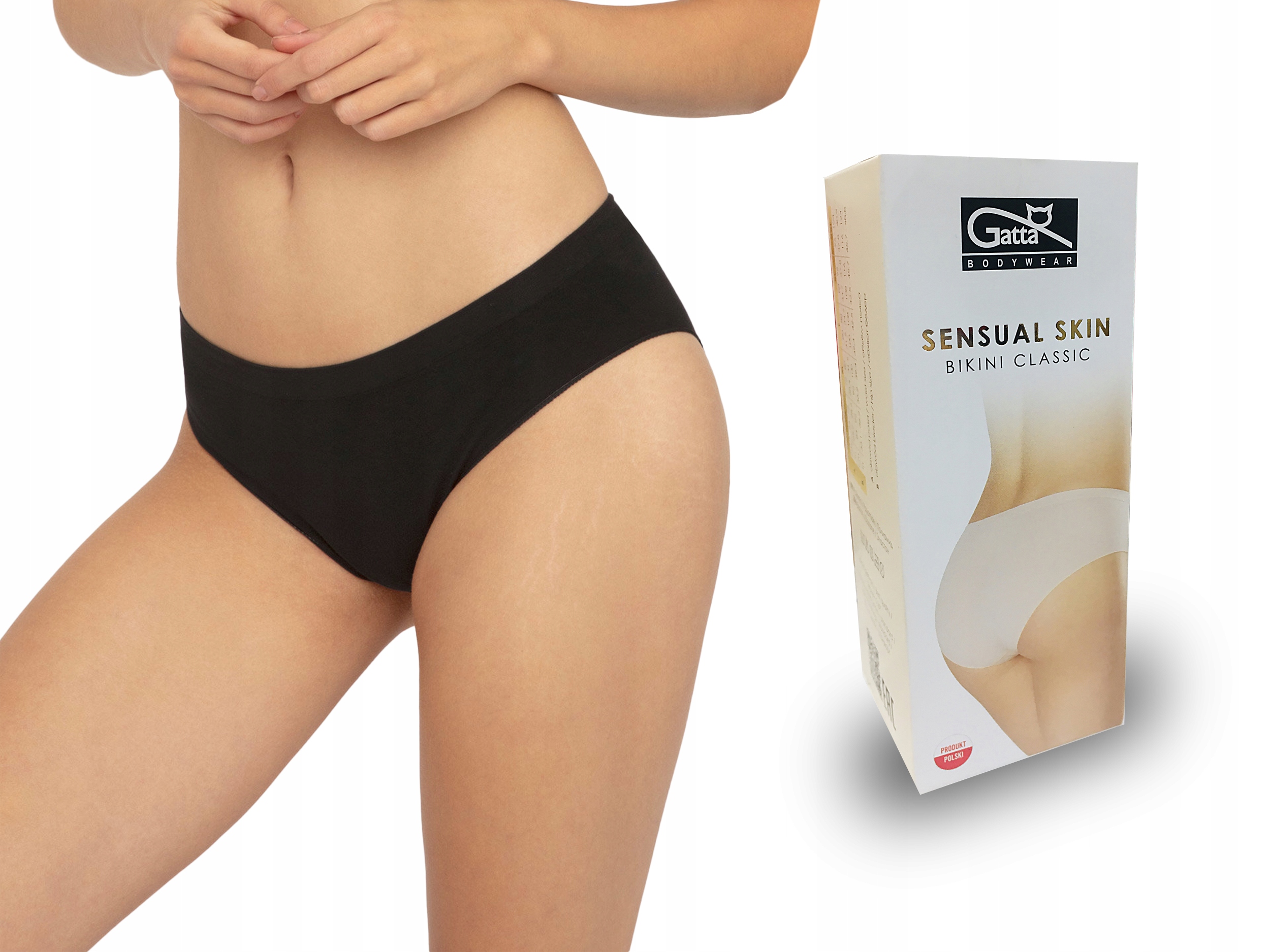 

Gatta bezszwowe majtki Bikini Sensual, czarne, L