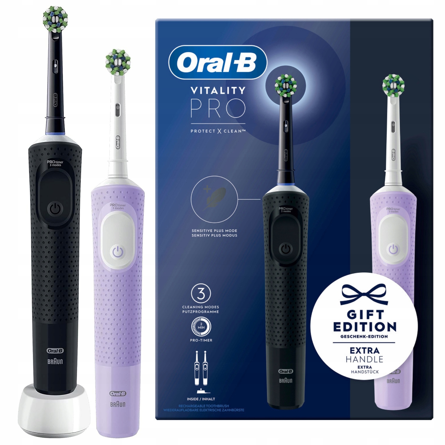 Szczoteczka Elektryczna do Zębów Oral-B Vitality Pro D103 Duo Czarna/Fiolet